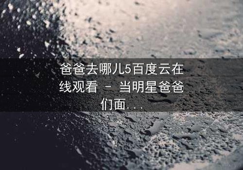 爸爸去哪儿5百度云在线观看 - 当明星爸爸们面对极限挑战,孩子们会如何应对?