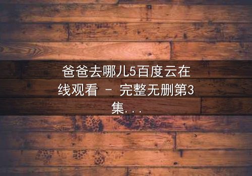 爸爸去哪儿5百度云在线观看 - 完整无删第3集 - 父子情深背后的秘密揭晓